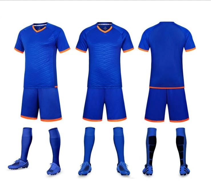 5017 blue Пользовательские детские футбольные майки для мальчиков, одежда для футбола, комплекты с короткими рукавами для детей, Футбольная форма для взрослых, детские спортивные костюмы, Майки - Цвет: 5017 blue