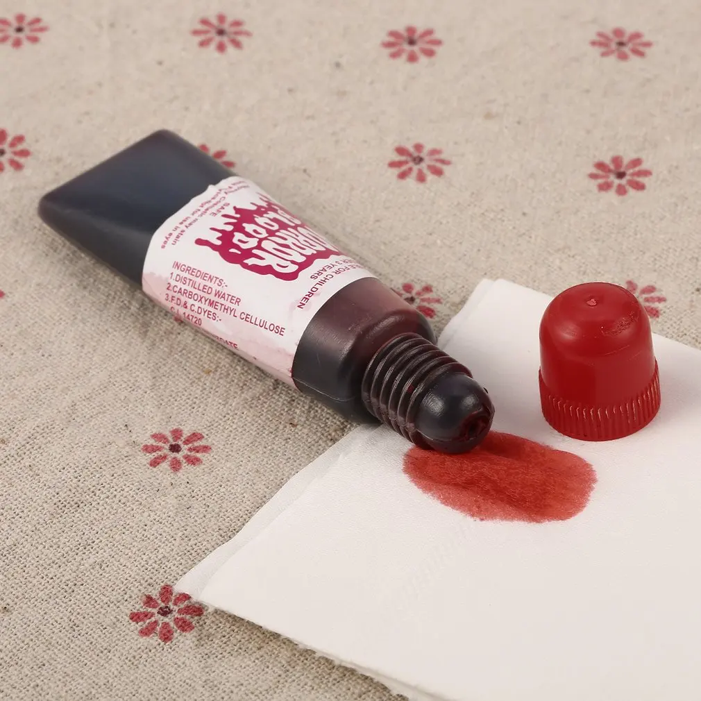 Unique Toy Popular for Halloween Fake Blood Gel Tube Horror fancy dress Costume Halloween Party Joke Red Toy