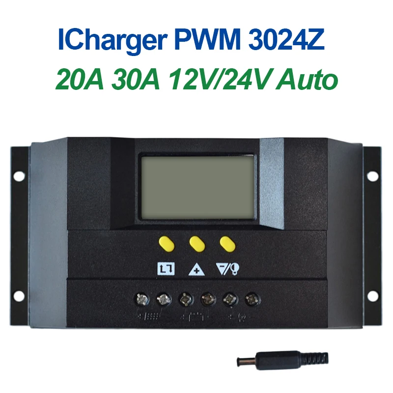 Контроллер солнечной панели EASUN PWM 20A 30A регулятор заряда Защита аккумулятора 12 В 24