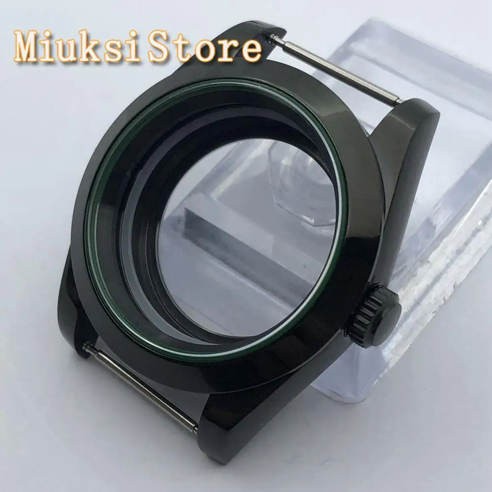 

40mm black sterile case sapphire glass watch case fit NH35 NH36 ETA 2836 Miyota 8205 8215 821A Mingzhu DG2813 3804 movement