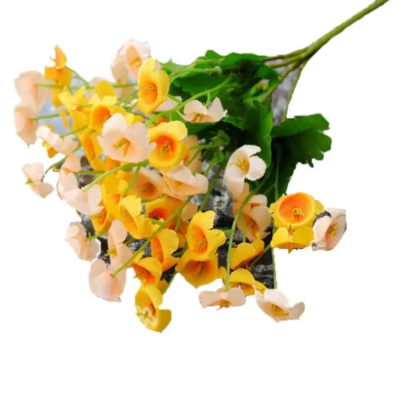 

Bouquet Artificial Campanula Silk Flowers Wedding Party Home Decoration yellow