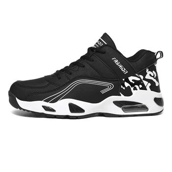 

Men's shoes autumn and winter high-top shoes men's air cushion shock sports shoes student leather inside high shoes