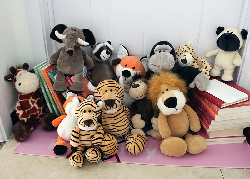 25 см, мягкие плюшевые игрушки в виде животного, Льва, слона, лисы, енота, жирафа, леса, животные, успокаивающие плеймата, спокойная кукла, рождественские подарки