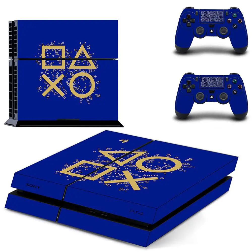 Наклейка для PS4 наклейка чистый белый синий золотой полное покрытие лицевые панели наклейка виниловая для playstation 4 консоль и контроллеры наклейка для PS4 наклейка