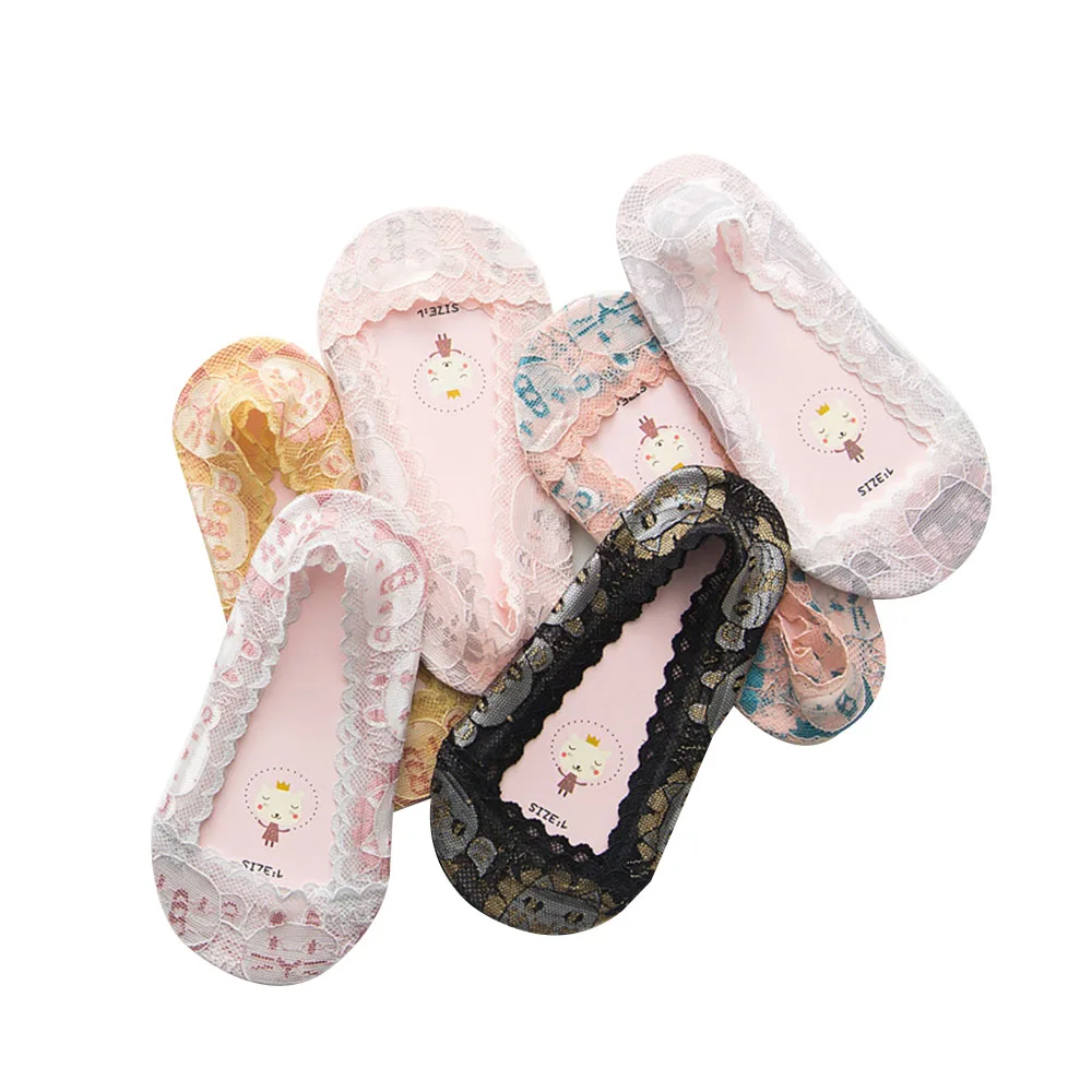 

Socks summer girl lace silk boat sock non-slip children mesh thin Kid lace cotton Ultra-thin soft tender skin breathable warm