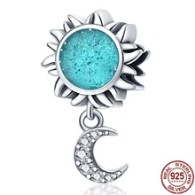 

HOT SALE 925 Sterling Silver Sun Moon Beads Charm Exquisite Jewelry Suitable For Pandora Original Bracelet Necklace