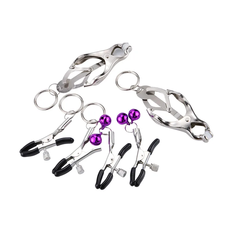 Runyu Nipple Clamps with Metal Chain Adjustable Breast Labia Clips Clit Clamp Sex Toys for Couple