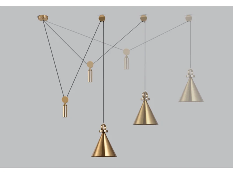 Bedside Suspension Adjustable Pendant Lights Pulley Bedroom Hanging Lamp Brass Color Hanglamp Kitchen Living Room Pendant Lamp