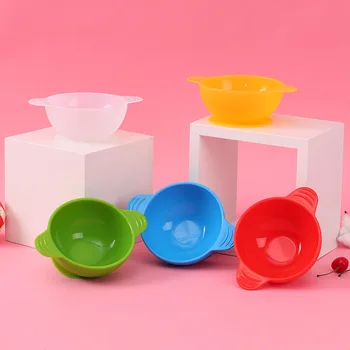 

1Pcs Anti-drop Suction Baby Feed Bowl Food Grade Silicone Solid Color High Temperature Resistant Children Tableware Bowl Set