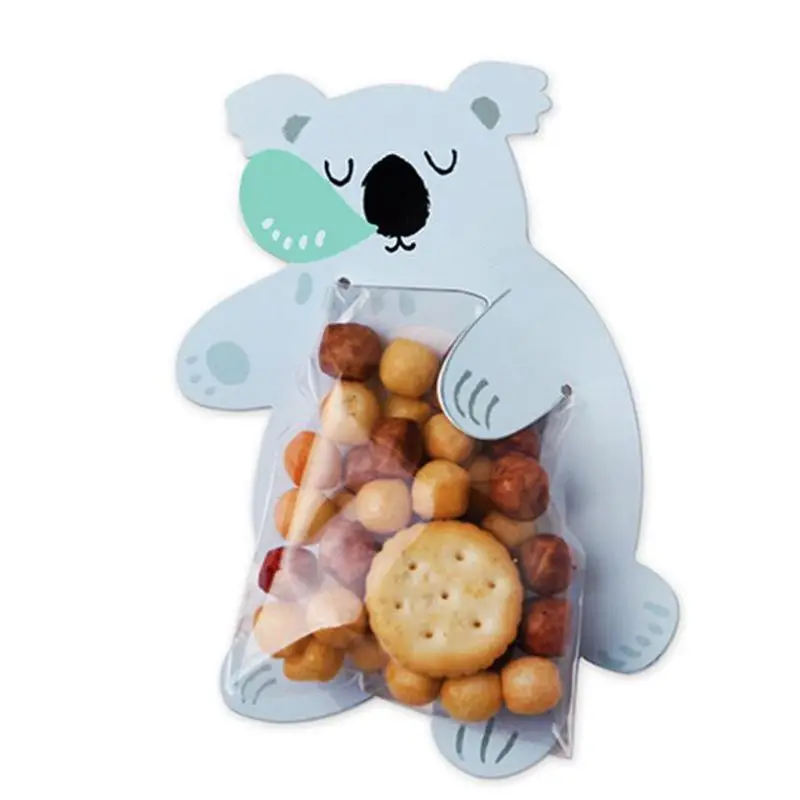 Животные 10 шт/партия детский душ день рождения милый подарок мешочки, мешочки для сладостей пакеты печенья медведь конфеты коробка поздравительные открытки популярный кролик