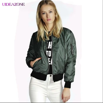

UIDEAZONE Women Fashion Baseball Jackets 2019 New Zipper Coat Women Plus Size Jackets Streetwear Baseball Uniform Short Jackets