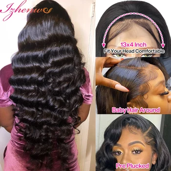 28 30 Inch Transparent Lace Frontal Human Hair Wigs for Women Loose Deep Wave Glueless Pre Plucked 13x4 13x6 5x5 Lace Front Wigs - Image 4