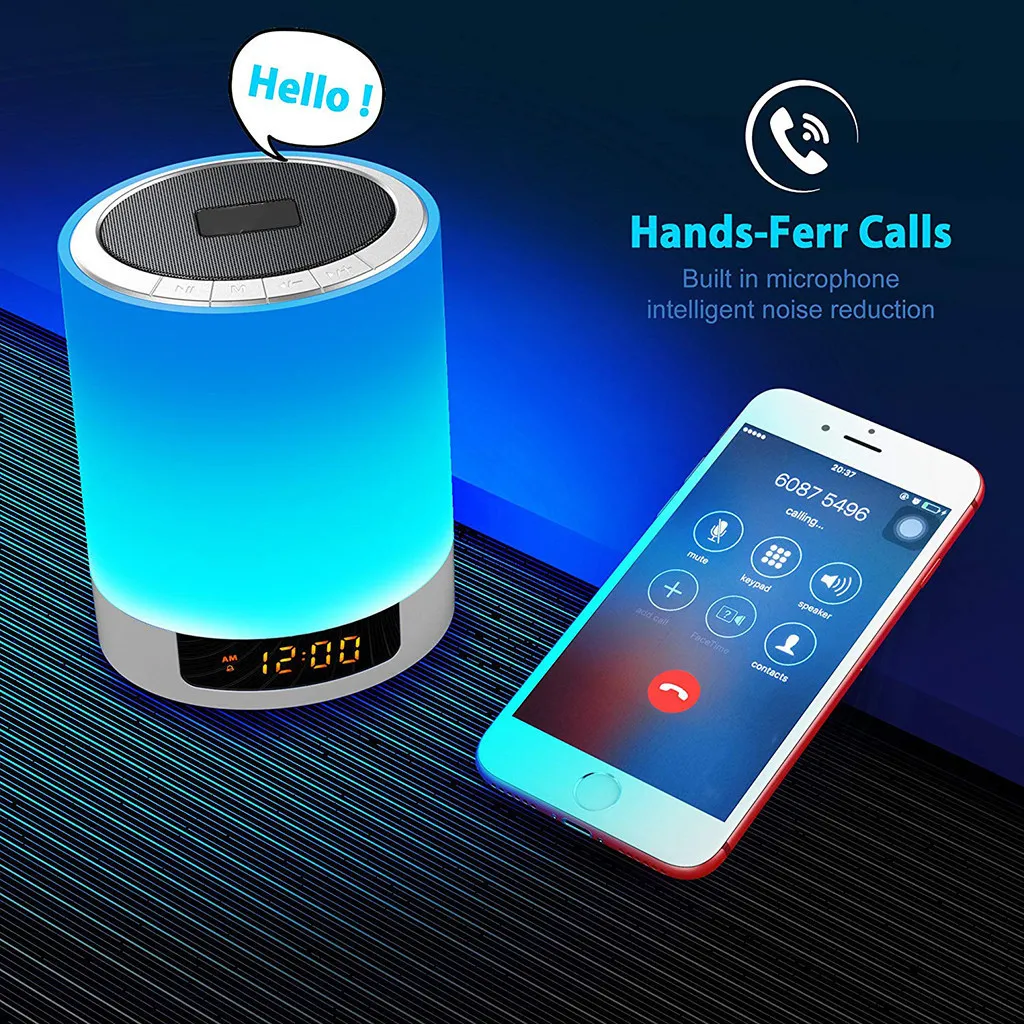 HIPERDEAL 5 в одном супер многофункциональный сенсорный светодиодный Bluetooth динамик ночной Светильник Беспроводная лампа умная музыка Подключаемая карта