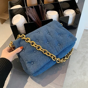 

2021 New Brand Designer Shoulder Bag For Women Soft Denim Casual Handbag Ladeis Shoulder Messenger Bag Women Travel Purse