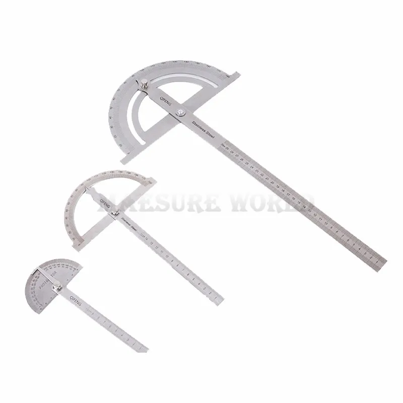 150mm 300mm Stainless Steel 180 Degree Protractor Angle Finder Rotary Measuring Ruler Machinist Tool Goniometer