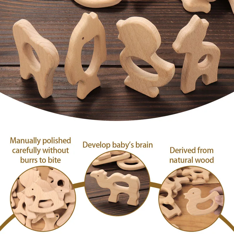 Baby Teething Items cute 1pc Baby Teether Wooden Animal Pacifier Pendant BPA Free Beech Koala Rodent Baby Gym Accessories Teeth Pendant Children'S Goods baby teething items crossword clue	