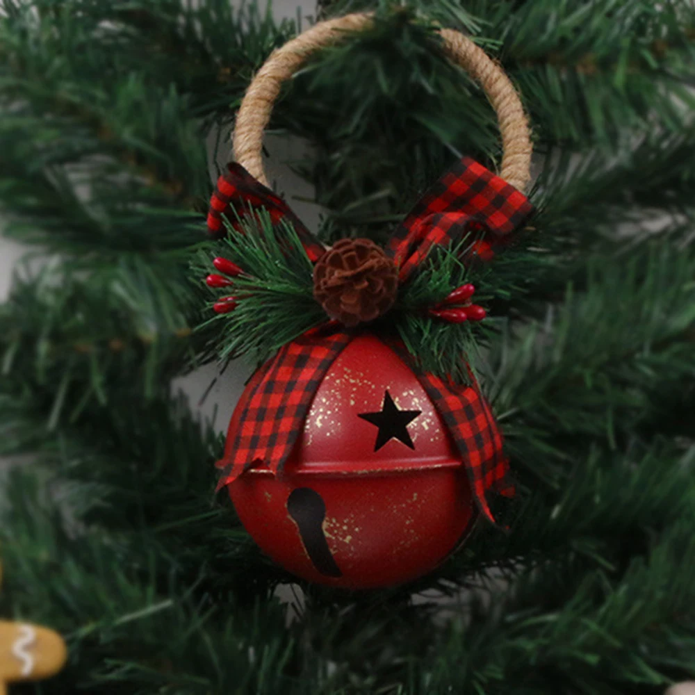 

Christmas Tree Hollow Bell With Star Retro Wrought Iron Hanging Bells Party Decoration Home Festival Xmas Supplies