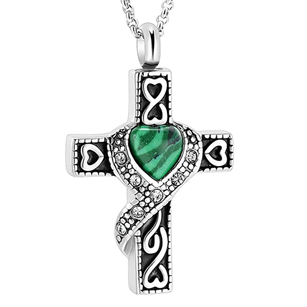 

K001 Cross Urn Necklace for Ashes Pendant Locket Stainless Steel Keepsake Funeral Memorial for Men Women Cremation Jewelry