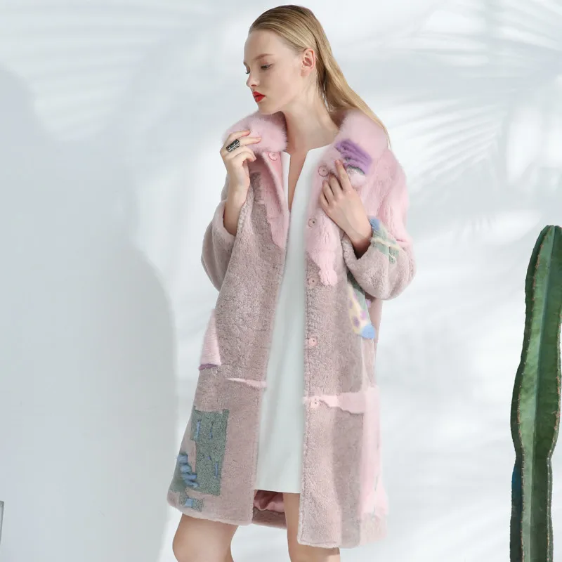 2020 натуральное меховое пальто женская зимняя норковая Меховая куртка с