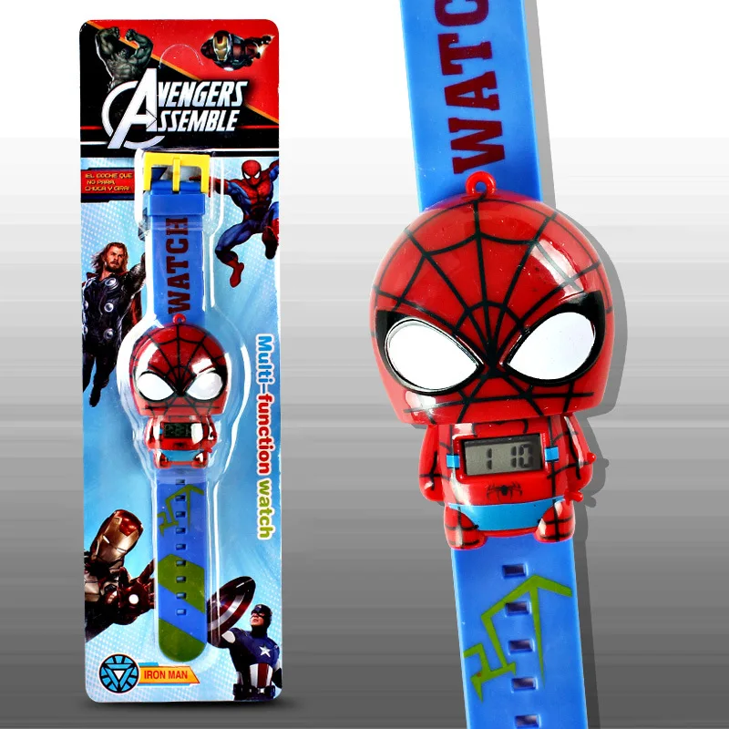 Игрушка Мстителей часы фигурки героев Marvel Человек паук Халк Капитан Америка