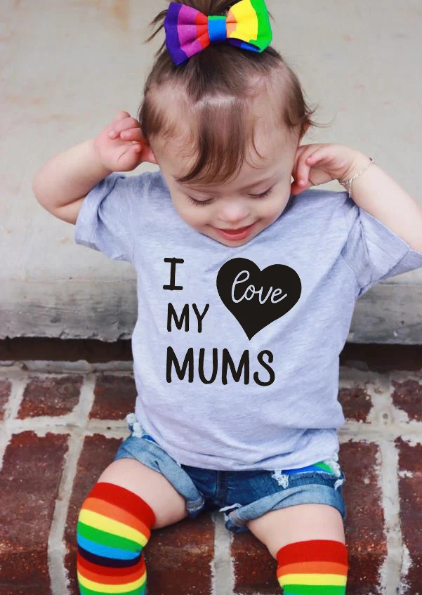 Футболка для мальчиков и девочек с надписью I Love My mors | Мать ребенок