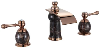 

High-grade Copper Paint Waterfall Faucet Double Bathroom Basin 3-hole Black Faucet Mixing Faucet Bidet 11030 2kg