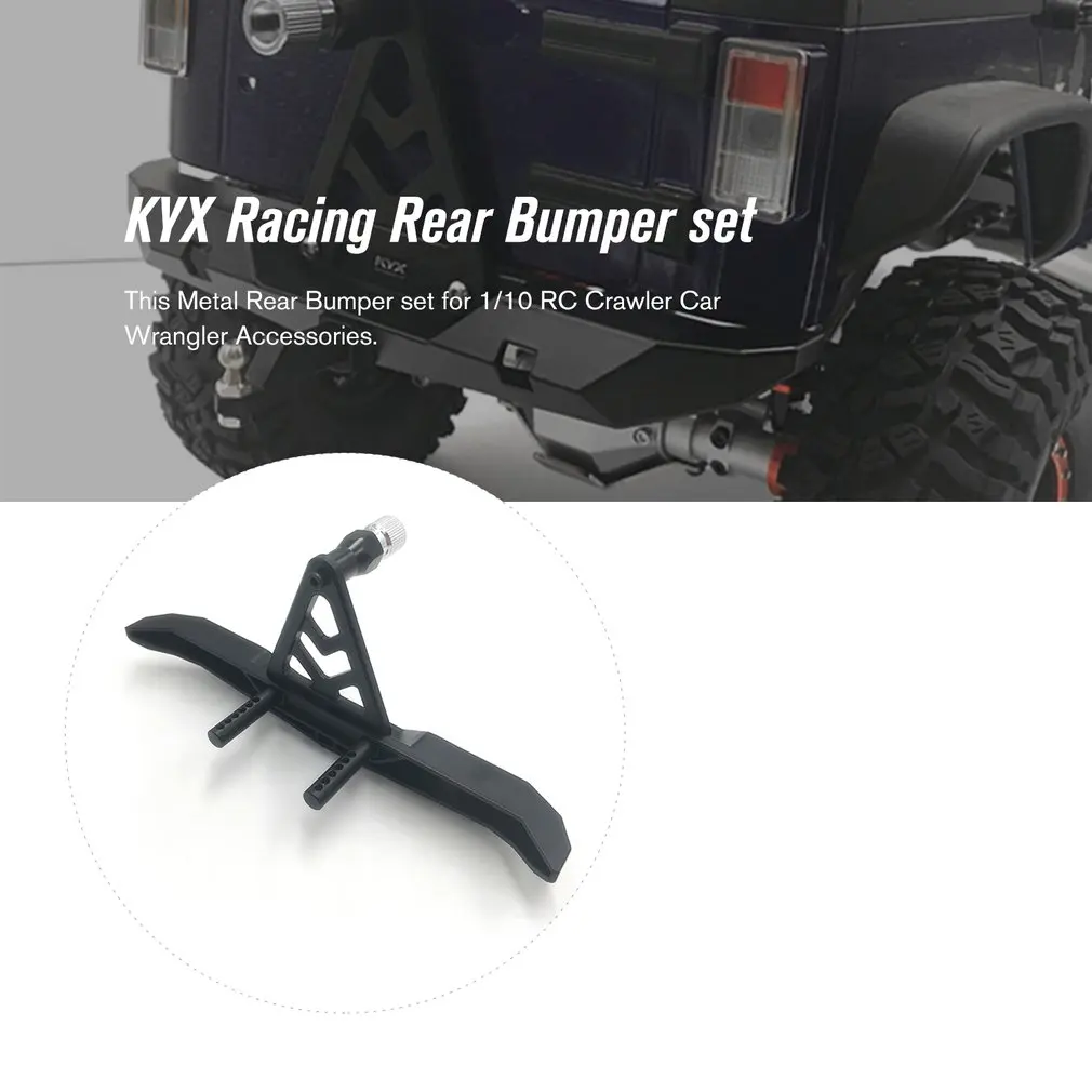 KYX гоночный CNC сплав задний бампер с крюком Запчасти для модификации для 1/10 RC Гусеничный автомобиль Wrangler SCX10 Jeep аксессуары