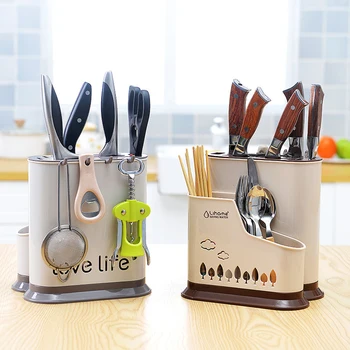 

Cartoon Tree Plastic Knife Holder Multifunction Large Capacity Storage Organizer Kitchen Chef Knife Holder Knife Stand Shelf