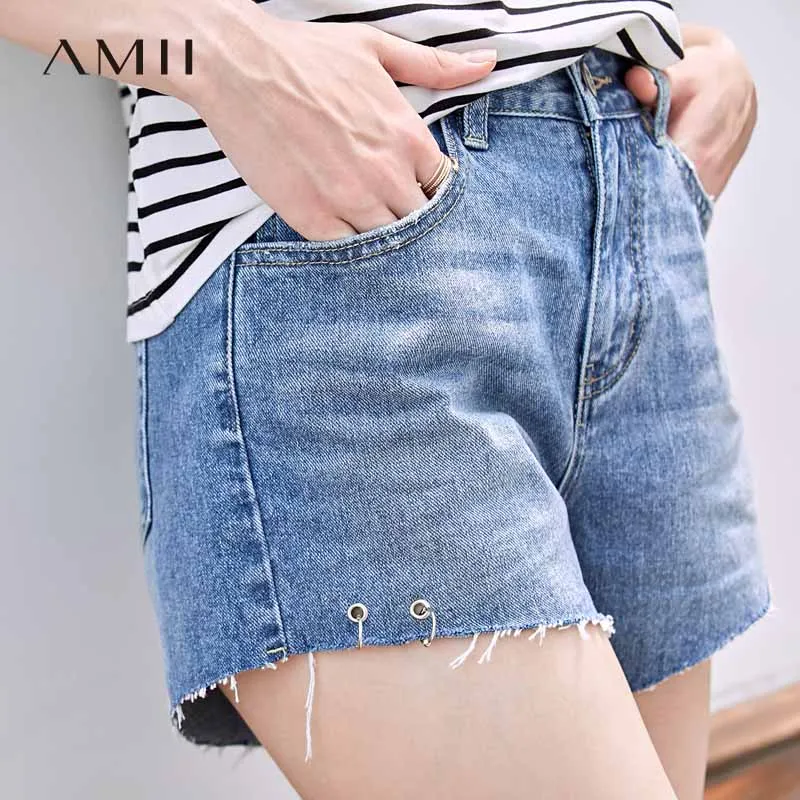 Amii Minimalist Spring Summer Light Blue Short Denim Jeans Women Causal High waist Loose Jeans 11940295 Amii Minimalist Spring Summer Light Blue Short Denim Jeans Women Causal High waist Loose Jeans 11940295