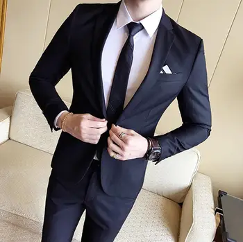

Mens Wedding Suits Tuxedo Set Slim Fit Man Suits Brand Blazer Masculino Dress Suit For Men ukraine Groom wedding (Jacket+Pants)