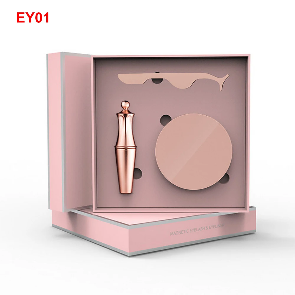 EY01 1pair pink Магнитные накладные ресницы, 5 магнитов, накладные Пинцет для ресниц, набор, жидкая подводка для глаз, водостойкие, стойкие ресницы для естественного вида - Цвет: EY01 1pair pink