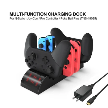

OSTENT Multifunction LED Charging Dock Stand Station for Nintendo Switch Joy-Con & Pro Controller