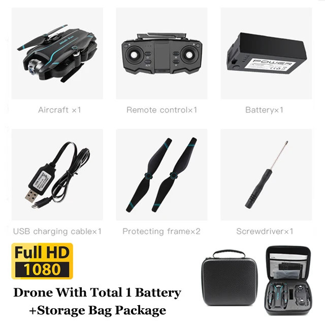 S17 Дрон 4K камера HD 4K wifi FPV Дрон обслуживание высоты RC Квадрокоптер Fxed-point объемный вертолет Дрон камера 1080P Дрон - Цвет: 1080PBag1battery