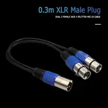 30 см 3-Pin зарядный кабель с разъемом папа Dual XLR аудио микрофонный кабель адаптер провода, используемые для смеситель сценическое освещение Управление и т. Д