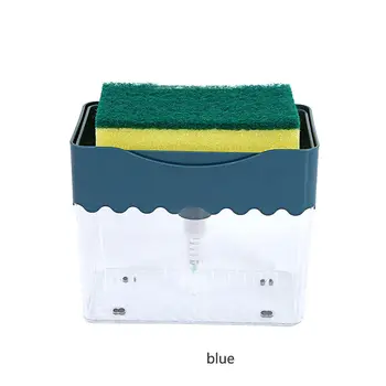 

Kitchen Dishwashing Brush Press Out Liquid Box Dishwashing Liquid Presser Household Sponge Holder Waterproof Portable Dispenser