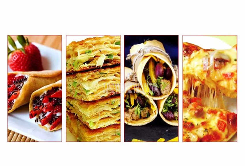 Double Side Heating Electric Crepe Maker Stainless Steel Frying Pan Commercial Automatic Thick Crepe Pancake Making Machine