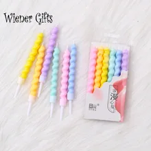 Thread Color Birthday Candles with Stand Cake Candle Party Supplies Wedding Decoration Baby Children Party Atmosphere Birthday