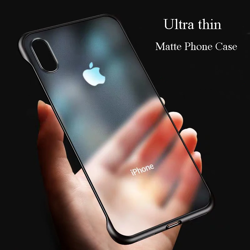 Rimless Phone Coque For iphone 11 Pro XS Max 6S 7 8 Plus X XR Fitted Case Thin Matte Transparent Soft TPU Couple Back Cover Capa |