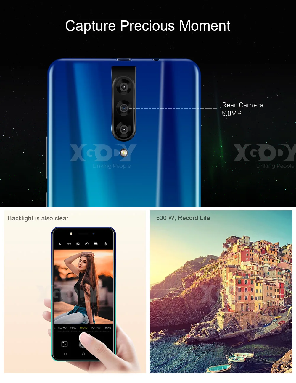 XGODY 4G смартфон с двумя sim-картами 5," 18:9 Android 9,0 2 Гб ОЗУ 16 Гб ПЗУ MTK6737 четырехъядерный процессор 5 Мп камера 2800 мАч WiFi мобильный телефон