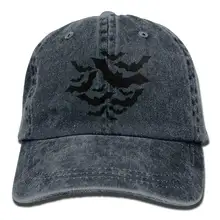 Группа черных летучих мышей Джинсовая Шляпа Регулируемый стрейч бейсболки