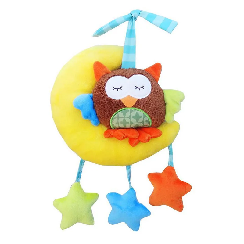 

New Infant bed crib Soft Stuffed Plush Doll animal Baby Rattle Hand Bell Plush Stroller Early Educational Play Music Toy