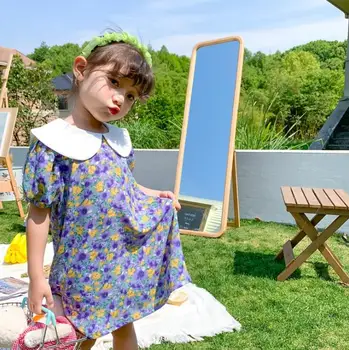 

2020 New Arrival Baby Girls Floral Dress Summer Kids Girls Dresses 1-7 Years