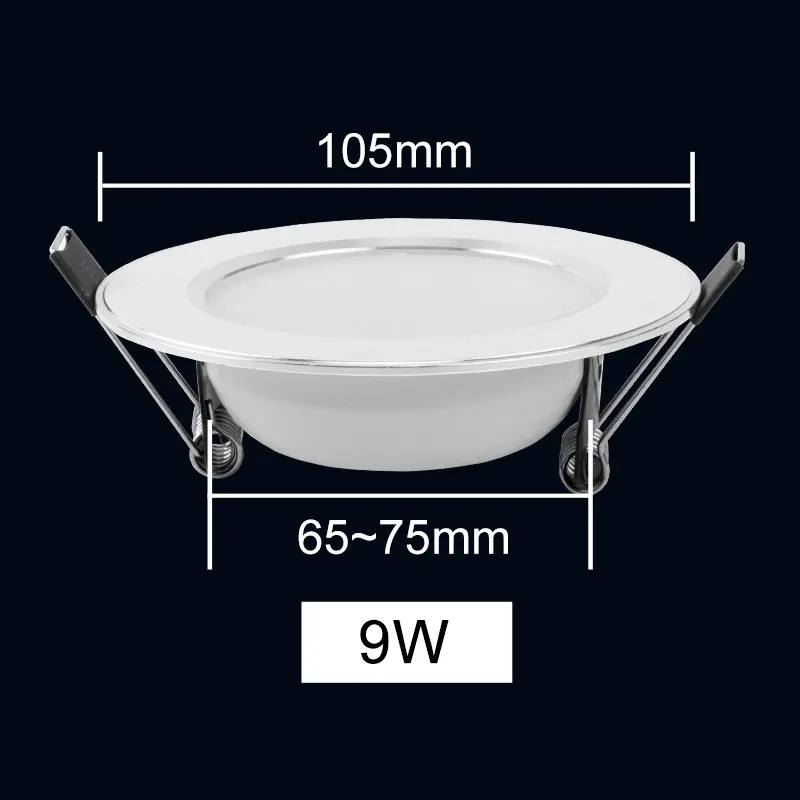 LED Downlight 3W 5W 7W 9W 12W 15W Led Bulb Bedroom Kitchen Light Round Recessed Lamp 220V 230V 240V Indoor LED Spot Lighting - Испускаемый цвет: 9W