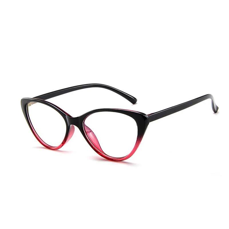 Новая мода шоу стиль очки винтажные очки женские черные с красной рамкой прозрачный объектив