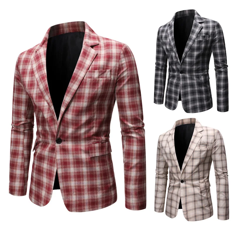 

2019 Autumn And Winter New Style Europe And America outside MEN'S Casual Suit Pattern Design Suit Jacket Men's Then West X8802