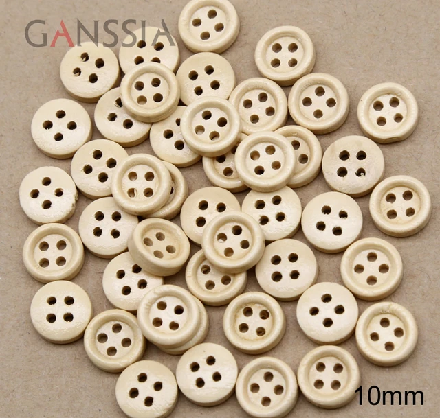 100Pcs Wood Buttons Sewing 2 Holes Round Brown Clothing Accessories 13 15mm  Light Brown 13mm 