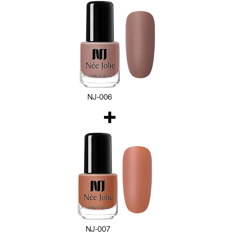 3.5ml 2 bottles set4 Матовый лак для ногтей NEE JOLIE Effetc, черный чистый цвет, розовый лак для ногтей, масляной лак, лак для ногтей, лак для ногтей - Цвет: 3.5ml 2 bottles set4