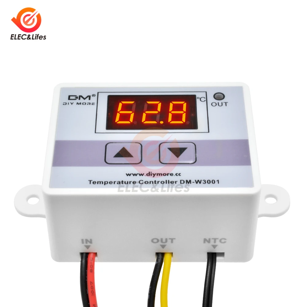 AC110V 220V W3001 XH-W3001 цифровой термостат для контроллер температуры для инкубатора DC 12V 24V терморегулятор тестер температуры