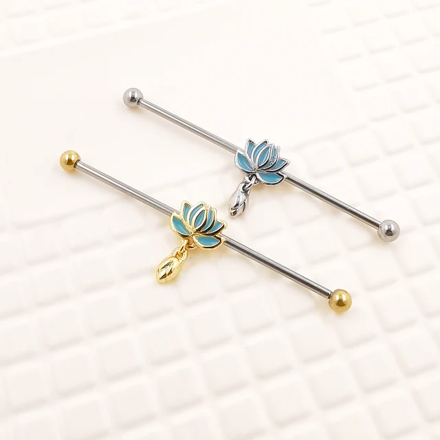 Qmcandy 4-8pcs 14g 16g Industrial Barbell Surgical Steel CZ