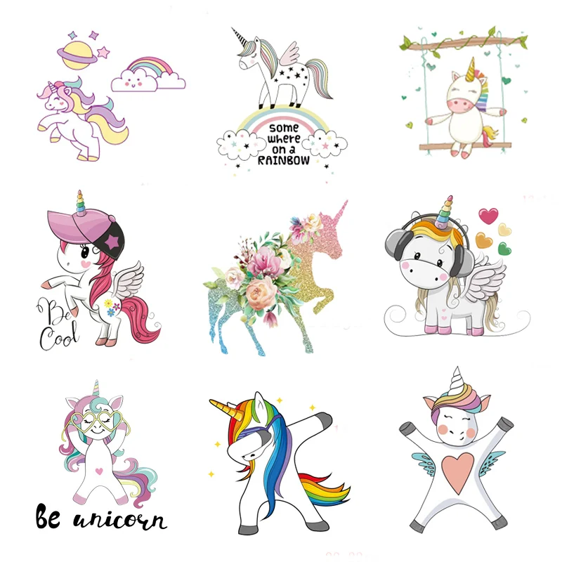 Diycute нашивки в форме единорога Мультяшные наклейки утюжок на переноске для Аниме